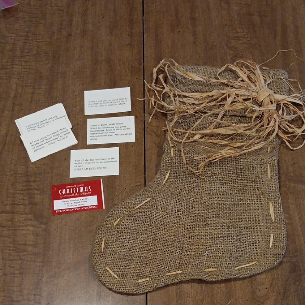 Rustic Burlap Christmas Stocking
